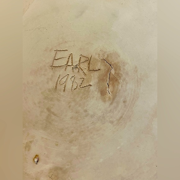 Earl Studio Pottery Plate With Warren Mackenzie Glaze. Marked EARL 1982 Vintage - Picture 5 of 5